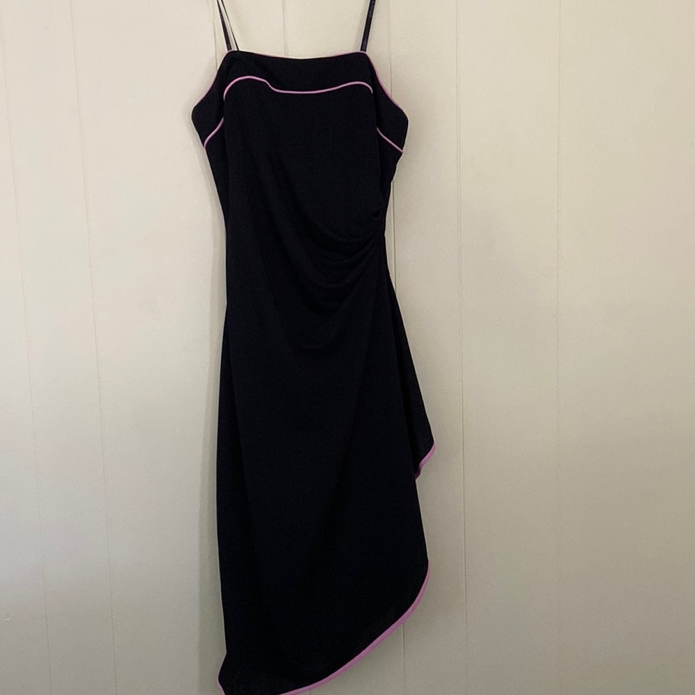 Strapless black with pink hemming Betsy & Adam dress